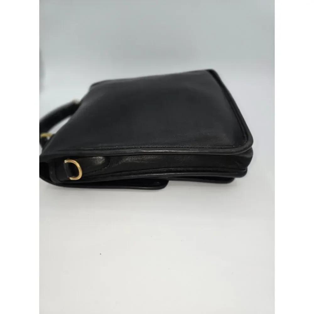 Vintage Coach Station Bag Black Leather Satchel Without Strap, Style 5130
